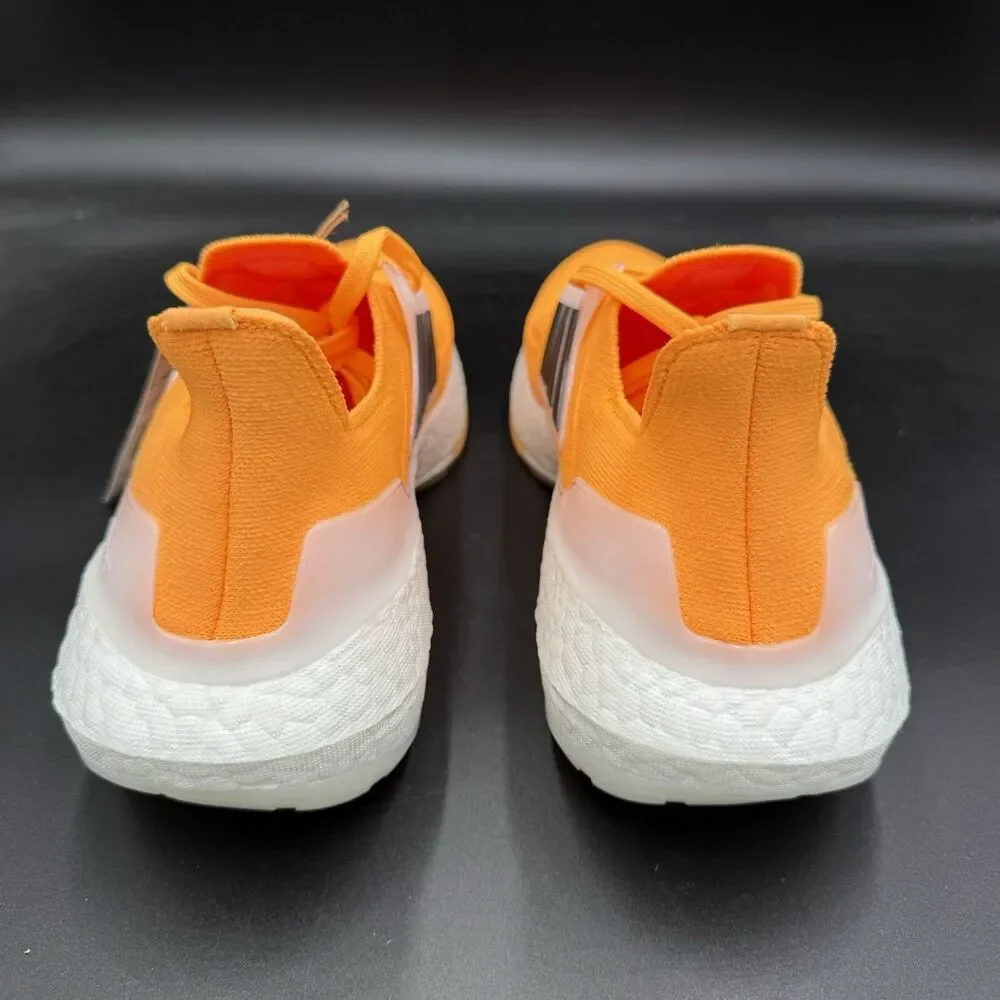 adidas UltraBoost 22 Running Shoes Flash Orange White Black HR1029 Men's Size 9